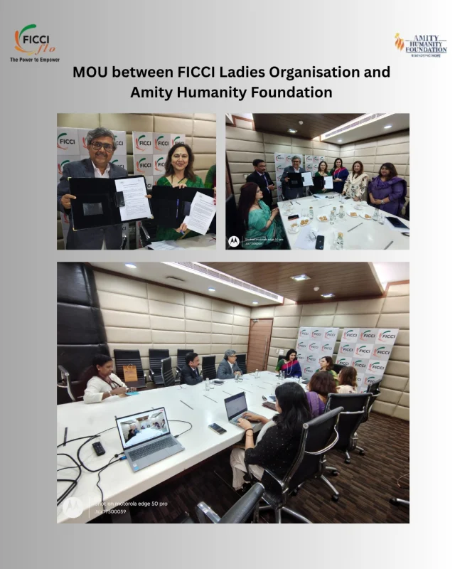 FICCI FLO announced its collaboration with MoU with Amity Humanity Foundation (AHF) to collaboratively foster impactful social development and community empowerment.
The MoU was signed by Ms. Poonam Sharma, National President of FICCI FLO and Mr. Ashish Singh, Director – Projects, AHF, and witnessed by Ms. Rashmi Sarita, Executive Director of FICCI FLO and Mr. Manoj Kumar, Heading Director, AHF.
This impactful initiative focused on education, health, and empowerment - building a stronger, more equitable future for all.
#FLOForChange #FLOxAHF #WomenForImpact #SocialEmpowerment #FICCI_FLO #AmityHumanityFoundation #CommunityDevelopment 
@ficci_india @ficciflojkl @ficciflovadodara @ficcifloamritsar @ficcifloindore @ficcifloludhiana @ficciflohyderabad @flo_kolkata @flobhubaneswar @flochennai @flonortheast @flo_kanpur @flolucknowkanpur @flocarscoimbatore @ficciflouttarakhand @ficciflojaipur @floahmedabad @ficci_flo_siliguri @yflodelhi @yflokol @yflo.hyderabad @yfloahmedabad @flobangalore @flomumbai @flo_pune